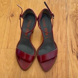 Women’s Miu Miu High Heels. Dark Red Leather. Size (EU) 36.5
